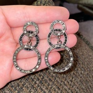 White and Black Crystal Earrings